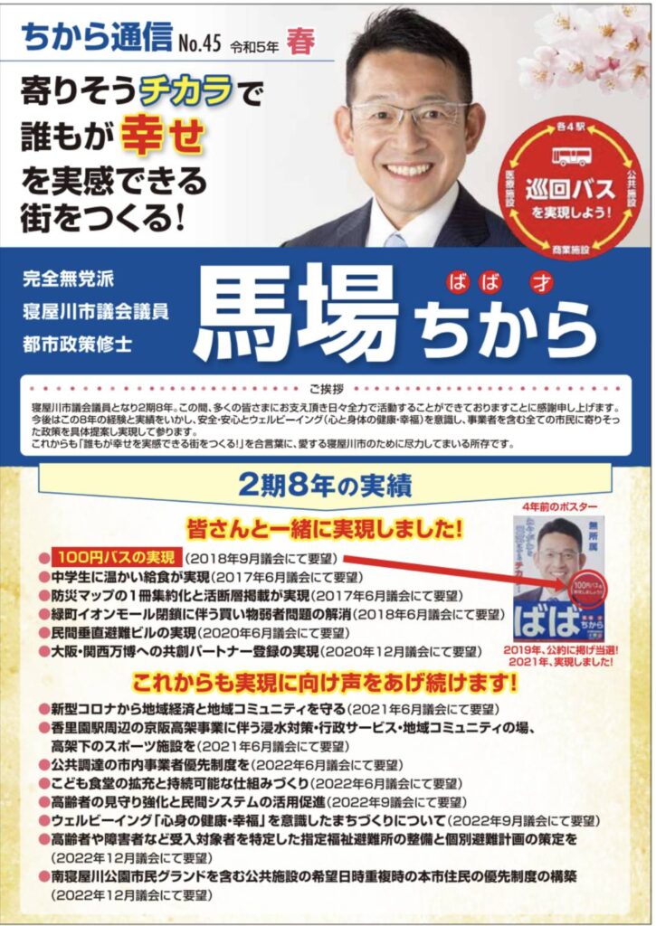 ちから通信No45を公開しました